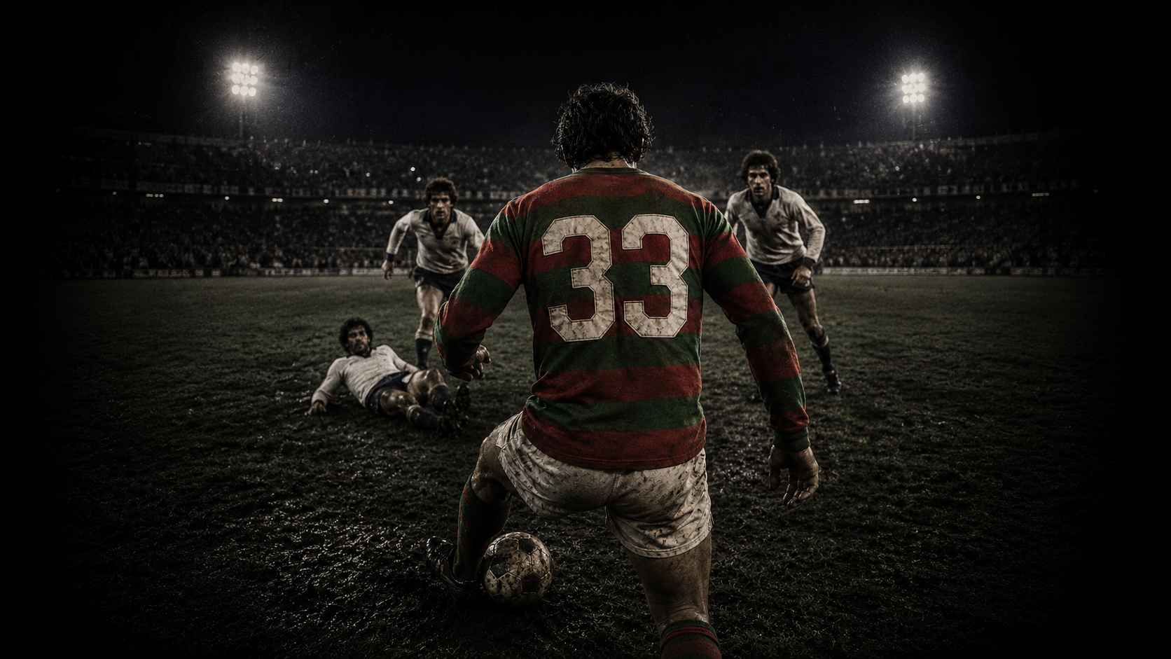Jogador em campo, camisola número 33